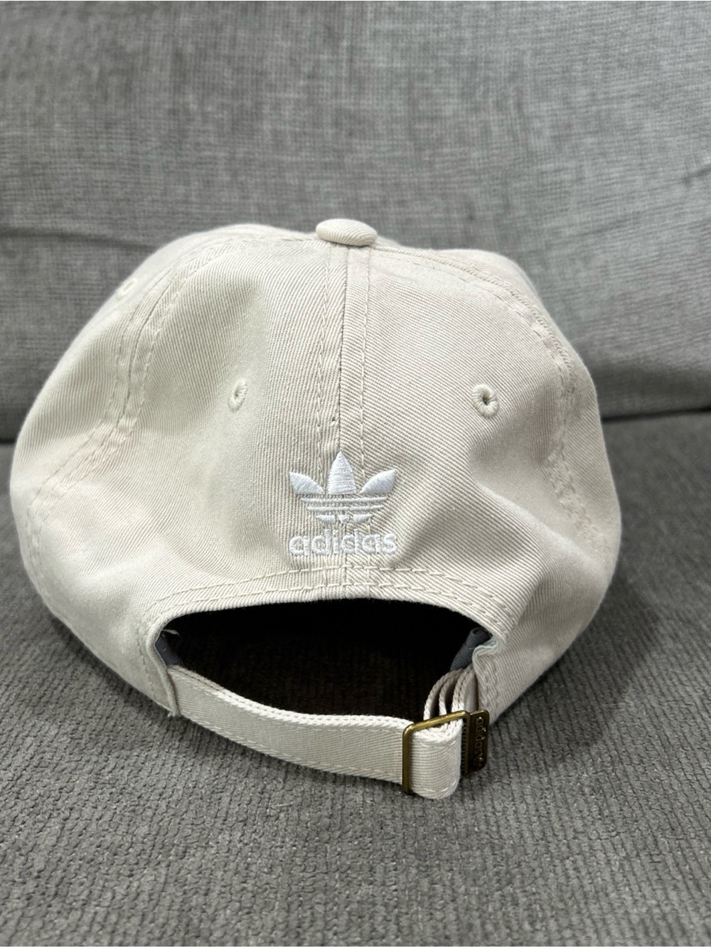 Adidas Baseball Cap Hat Logo Women’s Adjustable Beige Khaki - Picture 5 of 9